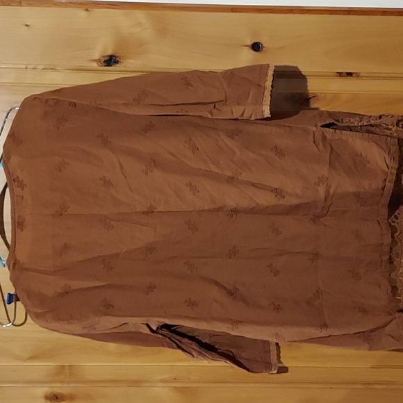 brown embroidered tunic M - Picture 2 of 7